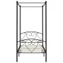 Black metal canopy bed frame 90x200 cm by vidaXL, Beds and slatted bases - Ref: Foro24-284433, Price: 127,35 €, Discount: %
