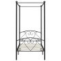 Estructura de cama con dosel metal negro 90x200 cm de vidaXL, Camas y somieres - Ref: Foro24-284433, Precio: 128,09 €, Descue...