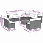 Set sofás de jardín con cojines 13 piezas ratán sintético gris