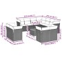 Set de sofás de jardín y cojines 12 pzas ratán sintético negro
