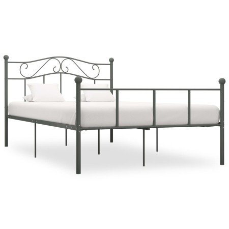 Estructura de cama de metal gris 160x200 cm de vidaXL, Camas y somieres - Ref: Foro24-284534, Precio: 136,65 €, Descuento: %