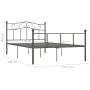 Graues Metallbettgestell 160x200 cm von vidaXL, Betten und Lattenroste - Ref: Foro24-284534, Preis: 134,56 €, Rabatt: %