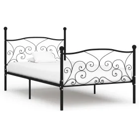Bed frame with black metal slatted base 90x200 cm by vidaXL, Beds and slatted bases - Ref: Foro24-284454, Price: 113,68 €, Di...