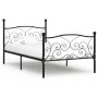 Bed frame with black metal slatted base 90x200 cm by vidaXL, Beds and slatted bases - Ref: Foro24-284454, Price: 113,68 €, Di...
