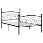 Bed frame with black metal slatted base 90x200 cm by vidaXL, Beds and slatted bases - Ref: Foro24-284454, Price: 115,13 €, Di...