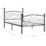 Bed frame with black metal slatted base 90x200 cm by vidaXL, Beds and slatted bases - Ref: Foro24-284454, Price: 115,13 €, Di...