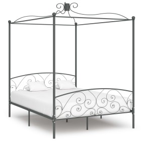 Graues Himmelbettgestell aus Metall, 160 x 200 cm von vidaXL, Betten und Lattenroste - Ref: Foro24-284484, Preis: 224,96 €, R...