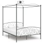 Estructura de cama con dosel metal gris 160x200 cm de vidaXL, Camas y somieres - Ref: Foro24-284484, Precio: 218,55 €, Descue...