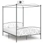 Estructura de cama con dosel metal gris 160x200 cm de vidaXL, Camas y somieres - Ref: Foro24-284484, Precio: 220,58 €, Descue...