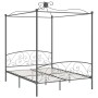 Estructura de cama con dosel metal gris 160x200 cm de vidaXL, Camas y somieres - Ref: Foro24-284484, Precio: 218,55 €, Descue...