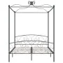 Estructura de cama con dosel metal gris 160x200 cm de vidaXL, Camas y somieres - Ref: Foro24-284484, Precio: 220,58 €, Descue...