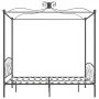 Estructura de cama con dosel metal gris 160x200 cm de vidaXL, Camas y somieres - Ref: Foro24-284484, Precio: 220,58 €, Descue...