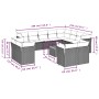 Set sofás de jardín con cojines 13 piezas ratán sintético gris