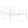 Bettgestell aus weißem Metall, 120 x 200 cm von vidaXL, Betten und Lattenroste - Ref: Foro24-284518, Preis: 138,47 €, Rabatt: %