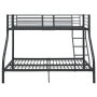 Estructura de litera de metal negro 140x200 cm/90x200 cm de vidaXL, Camas y somieres - Ref: Foro24-287905, Precio: 296,47 €, ...