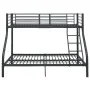 Schwarzer Etagenbettrahmen aus Metall, 140 x 200 cm/90 x 200 cm von vidaXL, Betten und Lattenroste - Ref: Foro24-287905, Prei...