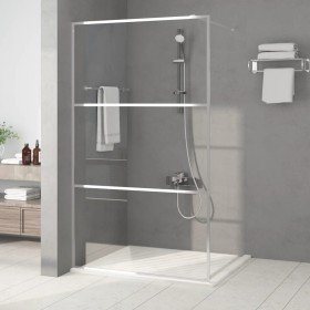 Mampara de ducha vidrio ESG transparente plateado 115x195 cm