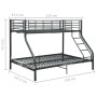 Estructura de litera de metal negro 140x200 cm/90x200 cm de vidaXL, Camas y somieres - Ref: Foro24-287905, Precio: 296,47 €, ...