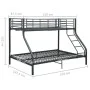 Schwarzer Etagenbettrahmen aus Metall, 140 x 200 cm/90 x 200 cm von vidaXL, Betten und Lattenroste - Ref: Foro24-287905, Prei...