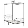 Estructura de cama con dosel metal negro 90x200 cm de vidaXL, Camas y somieres - Ref: Foro24-284474, Precio: 140,01 €, Descue...