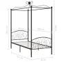 Schwarzer Himmelbettrahmen aus Metall, 90 x 200 cm von vidaXL, Betten und Lattenroste - Ref: Foro24-284474, Preis: 139,82 €, ...