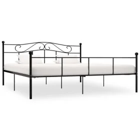 Black metal bed frame 180x200 cm by vidaXL, Beds and slatted bases - Ref: Foro24-284528, Price: 161,93 €, Discount: %