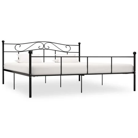 Black metal bed frame 180x200 cm by vidaXL, Beds and slatted bases - Ref: Foro24-284528, Price: 162,75 €, Discount: %