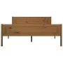 Estructura de cama madera maciza pino marrón miel 140x200 cm de vidaXL, Camas y somieres - Ref: Foro24-322113, Precio: 132,18...
