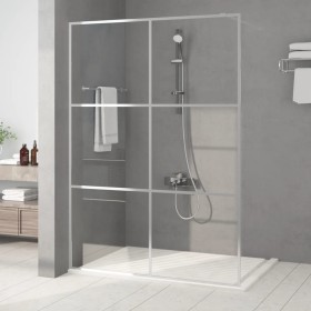 Mampara de ducha vidrio ESG transparente plateado 140x195 cm