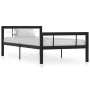 Schwarz-weißes Metallbettgestell 90x200 cm von vidaXL, Betten und Lattenroste - Ref: Foro24-284550, Preis: 106,86 €, Rabatt: %