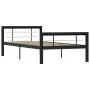 Schwarz-weißes Metallbettgestell 90x200 cm von vidaXL, Betten und Lattenroste - Ref: Foro24-284550, Preis: 106,86 €, Rabatt: %