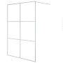Mampara de ducha vidrio ESG transparente plateado 140x195 cm