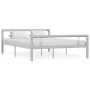 Grau-weißes Metallbettgestell 160x200 cm von vidaXL, Betten und Lattenroste - Ref: Foro24-284560, Preis: 120,92 €, Rabatt: %