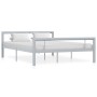 Grau-weißes Metallbettgestell 160x200 cm von vidaXL, Betten und Lattenroste - Ref: Foro24-284560, Preis: 122,52 €, Rabatt: %