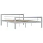Estructura de cama de metal gris y blanco 160x200 cm de vidaXL, Camas y somieres - Ref: Foro24-284560, Precio: 120,92 €, Desc...