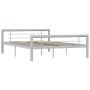 Grau-weißes Metallbettgestell 160x200 cm von vidaXL, Betten und Lattenroste - Ref: Foro24-284560, Preis: 122,52 €, Rabatt: %