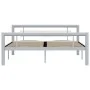 Estructura de cama de metal gris y blanco 160x200 cm de vidaXL, Camas y somieres - Ref: Foro24-284560, Precio: 120,92 €, Desc...
