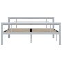 Grau-weißes Metallbettgestell 160x200 cm von vidaXL, Betten und Lattenroste - Ref: Foro24-284560, Preis: 122,52 €, Rabatt: %
