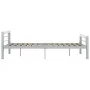 Grau-weißes Metallbettgestell 160x200 cm von vidaXL, Betten und Lattenroste - Ref: Foro24-284560, Preis: 120,92 €, Rabatt: %