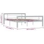 Grau-weißes Metallbettgestell 160x200 cm von vidaXL, Betten und Lattenroste - Ref: Foro24-284560, Preis: 120,92 €, Rabatt: %
