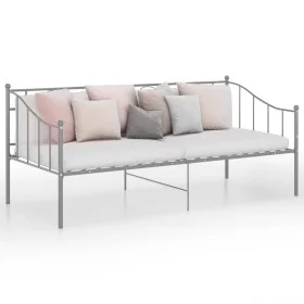 Gray metal sofa bed frame 90x200 cm by vidaXL, Beds and slatted bases - Ref: Foro24-324775, Price: 127,16 €, Discount: %
