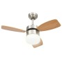 Ceiling fan with light and light brown remote control, 76 cm. by vidaXL, Ceiling fans - Ref: Foro24-51492, Price: 141,50 €, D...