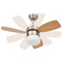 Ceiling fan with light and light brown remote control, 76 cm. by vidaXL, Ceiling fans - Ref: Foro24-51492, Price: 141,50 €, D...