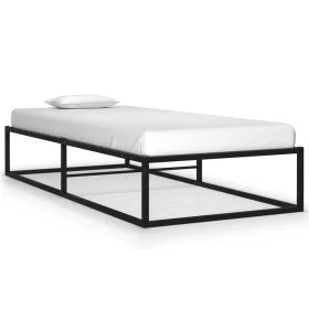 Black metal bed frame 90x200 cm by vidaXL, Beds and slatted bases - Ref: Foro24-324785, Price: 118,96 €, Discount: %