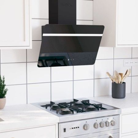 Steel and black tempered glass wall extractor hood 60 cm by vidaXL, Extractors - Ref: Foro24-51671, Price: 203,84 €, Discount: %