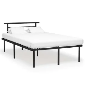 Black metal bed frame 120x200 cm by vidaXL, Beds and slatted bases - Ref: Foro24-324826, Price: 85,39 €, Discount: %