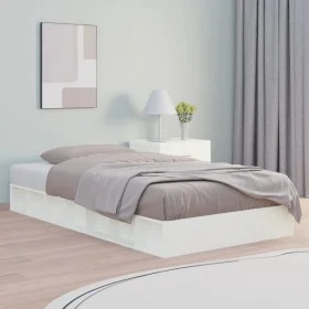 White solid wood single bed frame 75x190 cm by vidaXL, Beds and slatted bases - Ref: Foro24-820697, Price: 83,90 €, Discount: %