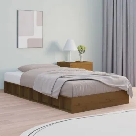 Einzelbettgestell aus honigbraunem Massivholz, 75 x 190 cm von vidaXL, Betten und Lattenroste - Ref: Foro24-820699, Preis: 13...