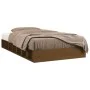 Honey brown solid wood single bed frame 75x190 cm by vidaXL, Beds and slatted bases - Ref: Foro24-820699, Price: 134,24 €, Di...