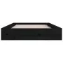 Estructura de cama doble de madera maciza negro 135x190 cm de vidaXL, Camas y somieres - Ref: Foro24-820715, Precio: 165,82 €...